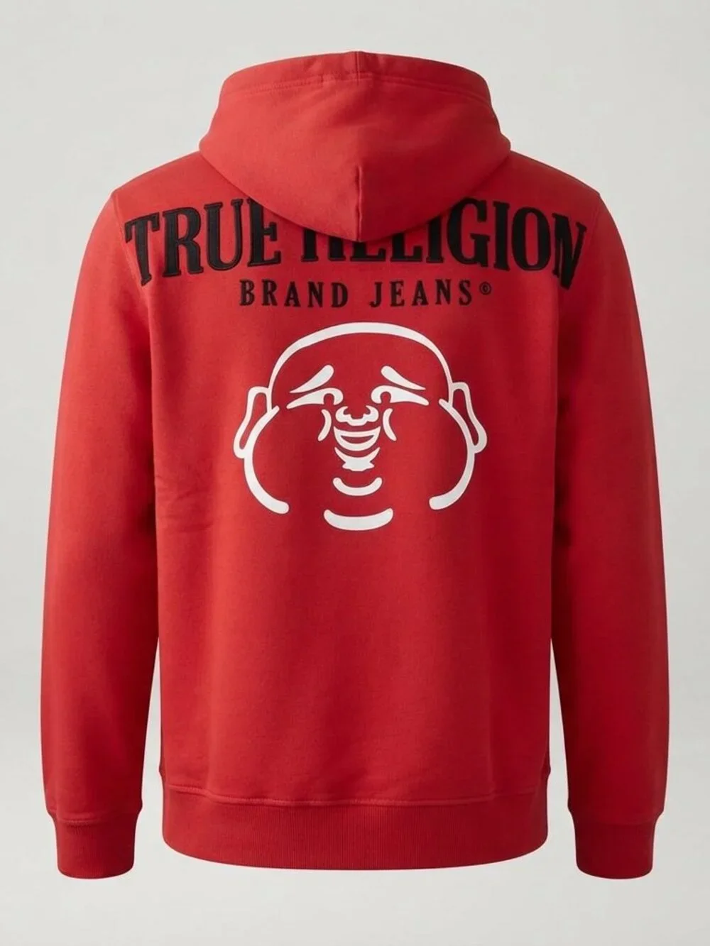 True religion hoody Size L men  with 2 pockets and front zipper  Red